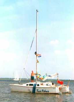 Janus moored in Holland after sailing from UK