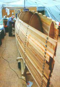Sango hull under construction (Wizard hull is similar)