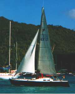 Frank's Skua sailing in Bequia, West Indies