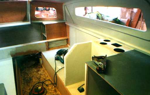 Space for cooker looking forward to mast beam