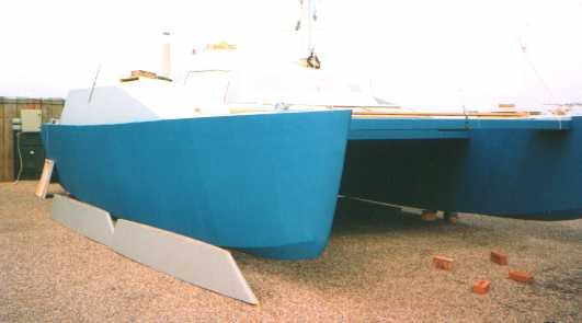 Plywood boat nearing completion, but note mast has been stepped but keels still not fitted