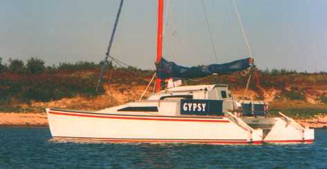 Gypsy anchored in the Scilly Isles