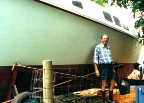 Finished hull with builder