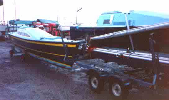 Hull being pulled onto trailer