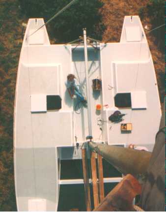 deep V boat from up mast