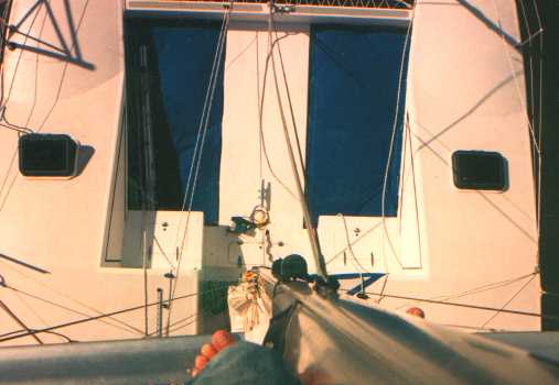 photo of bows from up the mast