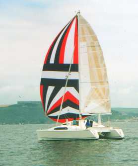 The extra large masthead spinnaker came from a Banshee